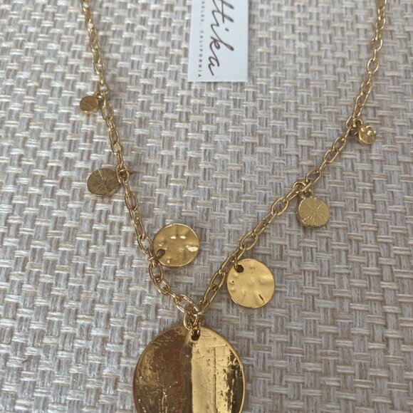 Ettika Layered Gold Coin & Shell Disc Necklace Set – 18kt Plated, Chic & Dainty - Picture 3 of 6